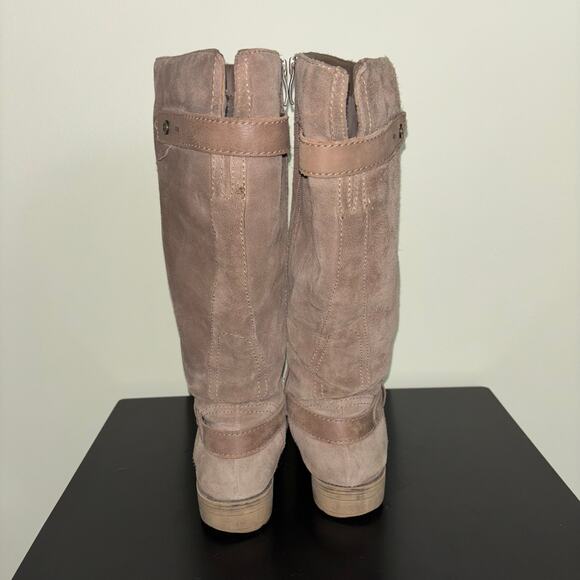Naturalizer N5 Comfort Knee High Suede Riding Boots 8W Wide Calf Brown Lug Sole - Picture 4 of 7